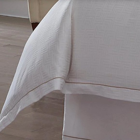 NWT $329 Luxury Hotel RITZ Queen Full Duvet Cover Mini Set Egyptian Cotton - Picture 5 of 7